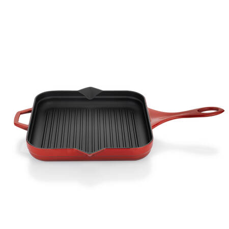 Schafer Guss Chef Döküm Kare Grill Tava 28x28Cm-1 Parça-Kırmızı - Thumbnail