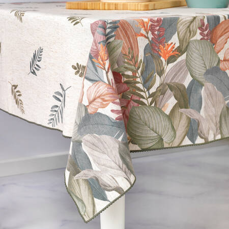 Schafer Home Tropical Poly Linen Masa Örtüsü 150x220-Yeşil - Thumbnail