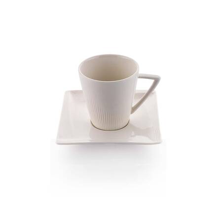 Schafer Vanilla Kahve Fincanı+Tabağı 2 Parça-Beyaz - Thumbnail