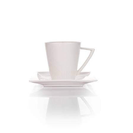 Schafer Vanilla Kahve Fincanı+Tabağı 2 Parça-Beyaz - Thumbnail